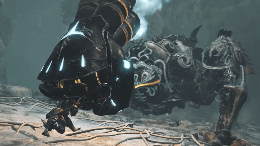 A screenshot of a fight with the boss raid Omega in FFXIV