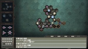 A screenshot of Opus Magnum showing a series of tech puzzle pieces fitting together