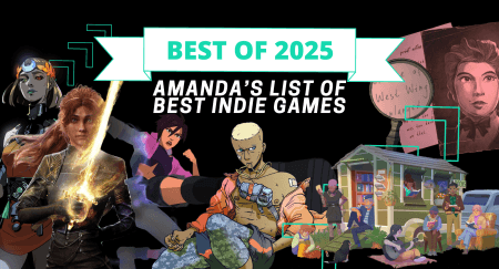 A list of the best indie video games of 2025, as featured in a graphic with characters from Hades II, Clair Obscur: Expedition 33, Dispatch, Citizen Sleeper 2, Tiny Bookshop, and Blue Prince