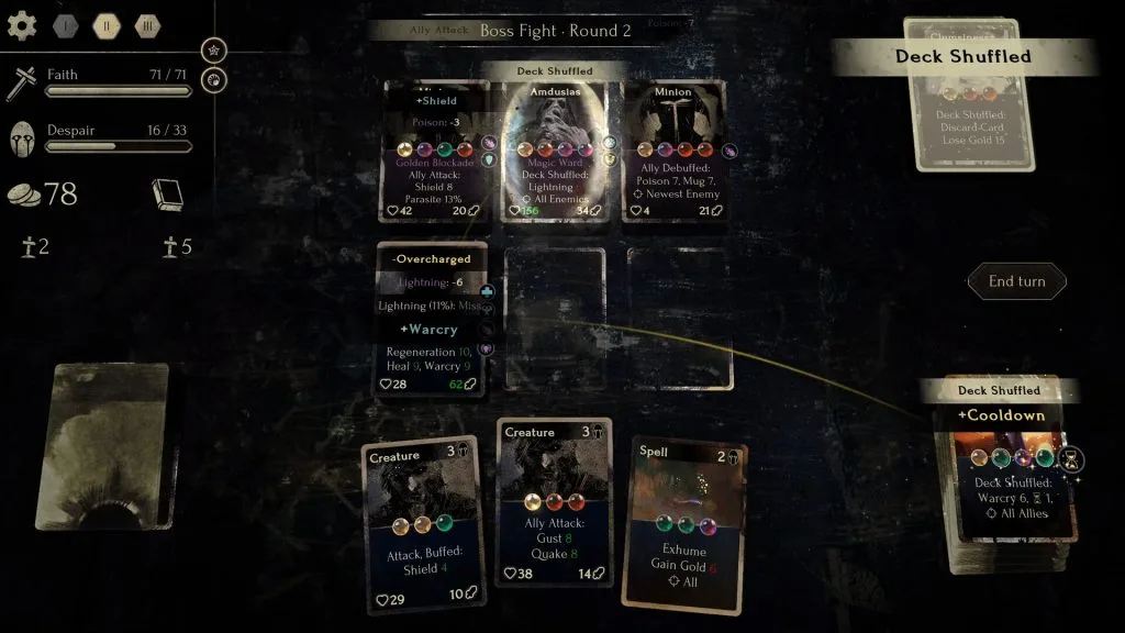 Faith in Despair Review - screenshot of a boss battle