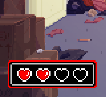 Perfect Tides: Station to Station Review - screenshot of a four-heart meter, which serves as a mechanic during an early gameplay sequence