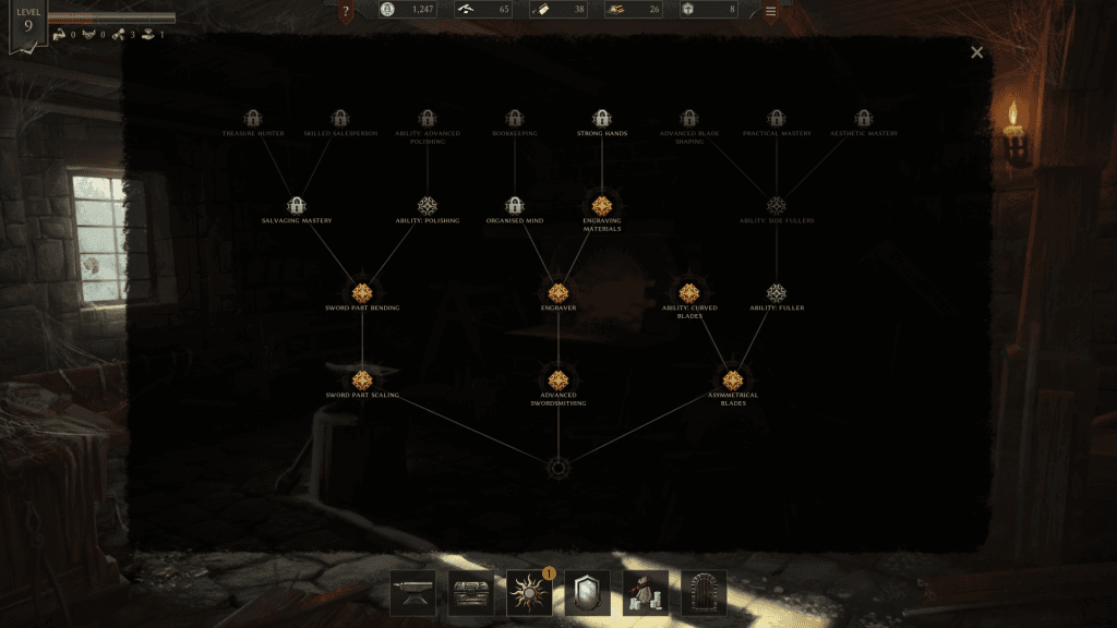 Bladesong Review (Early Access) - screenshot of an in-game skill tree
