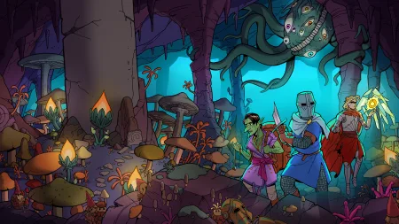 Estoteric Ebb review - promotional art featuring a cleric, an elf, and a sorceress