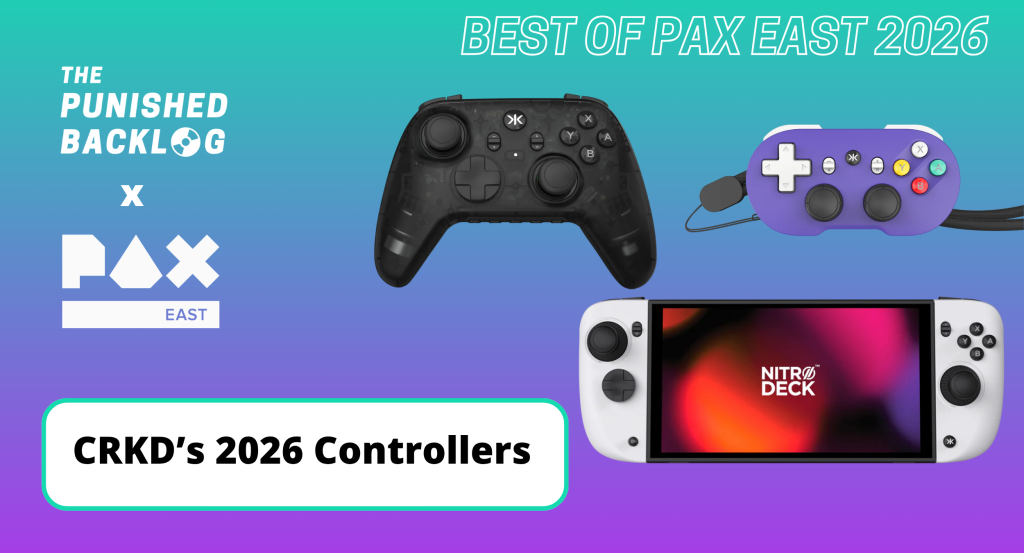 Screenshot of CRKD's Ult Pro, ATOM+, and Nitro Deck 2, demoed at PAX East 2026