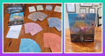 An image showing the box art of the Assemblage TTRPG and cards from two different angles with a teal and purple background, featured in an Assemblage TTRPG review