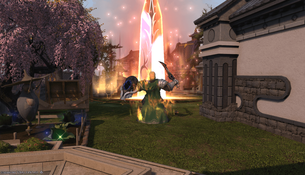 Screenshot of the Paladin class in the Final Fantasy XIV: Evercold expansion