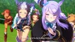 A screenshot from Umamusume showing horse girls racing.