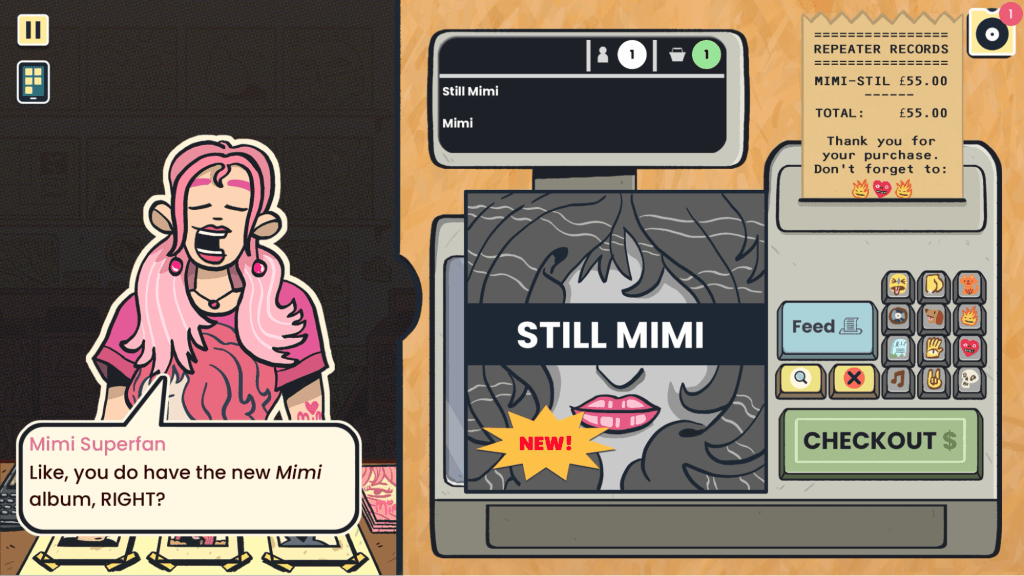 Wax Heads review - screenshot of a customer asking if the shop has the latest Mimi album, Still Mimi, in stock