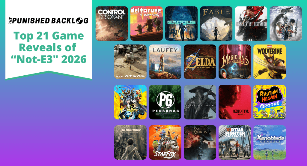 Screenshot of The Punished Backlog's list of the 21 best video game announcements from "Not-E3" summer 2026