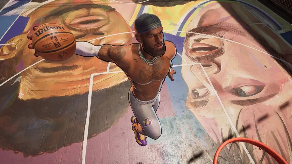 NBA The Run Review - LeBron James dunking the ball in Lakers gear