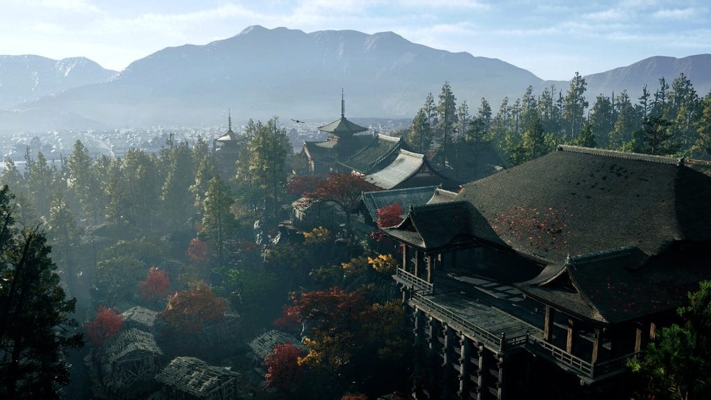 Onimusha: Way of the Sword Demo Impressions - screenshot of a picturesque landscape with several shrines