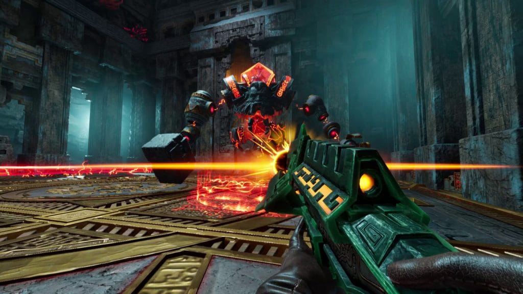 Screenshot of a boss battle from the video game Abyssus