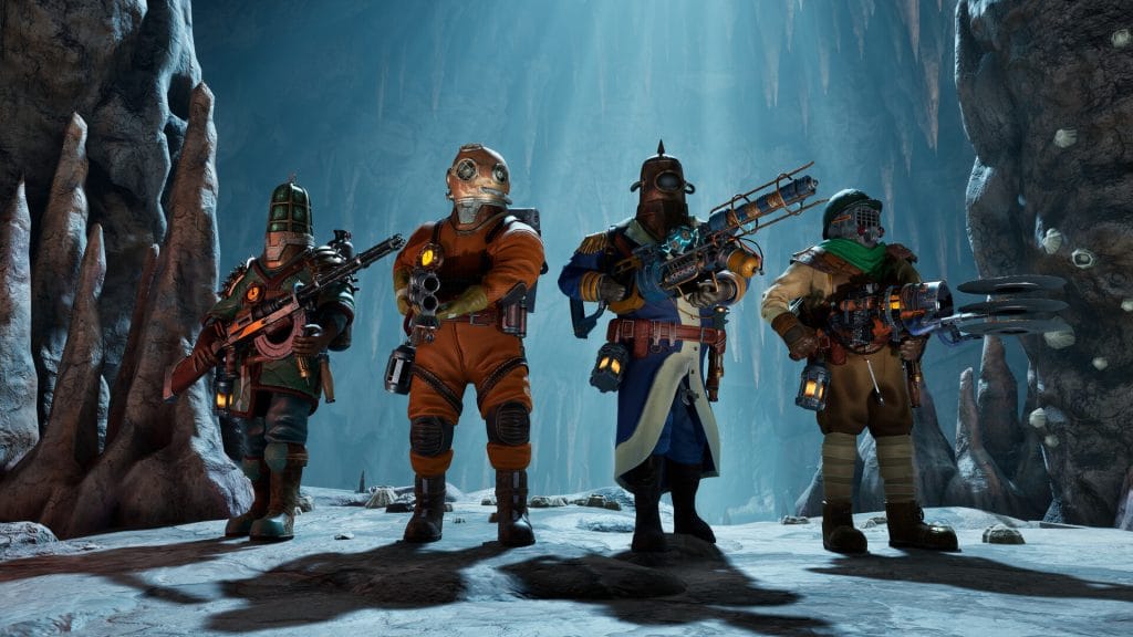 Screenshot of four playable characters from the video game Abyssus