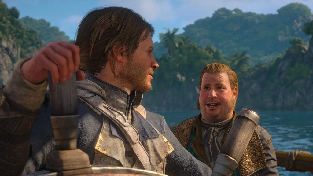 Assassin's Creed Black Flag Resynced - Cutscene of Edward Kenway piloting a ship while speaking with "Gentleman Pirate" Stede Bonnet
