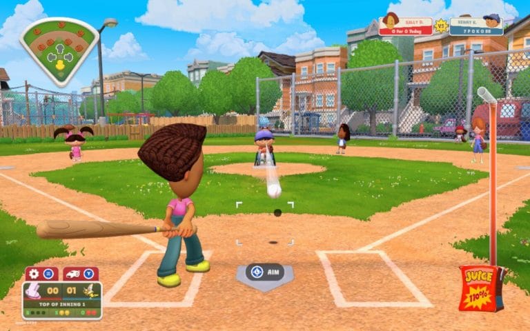 Backyard Baseball (2026) Review: Not a Home Run Backyard Baseball 2026 - Review. In a screenshot, a character is at bat while Kenny pitches.