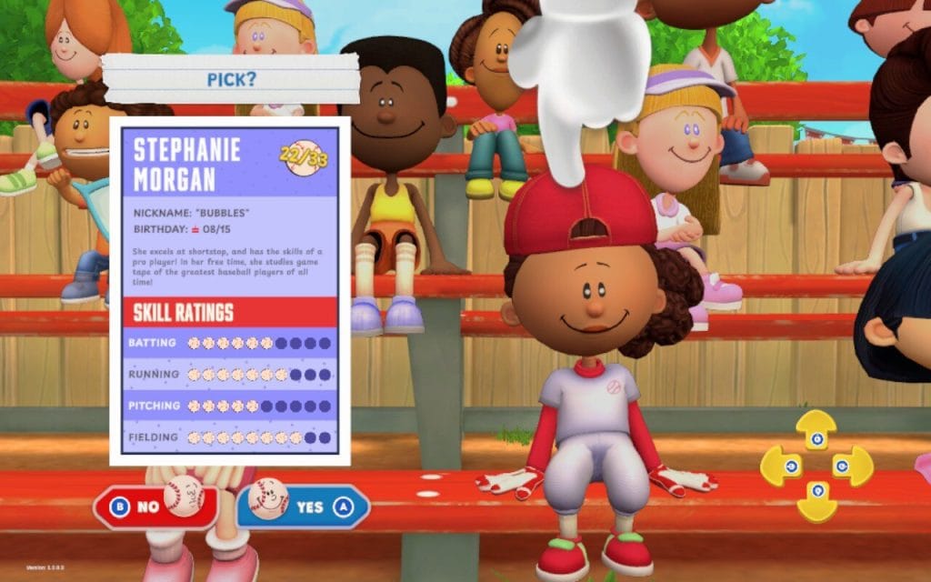 Backyard Baseball 2026 - Review. A screenshot of Stephanie Morgan's baseball card.