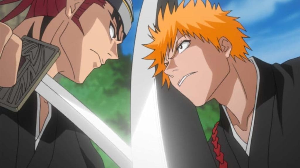 Bleach original series - Ichigo crossing swords with Renji