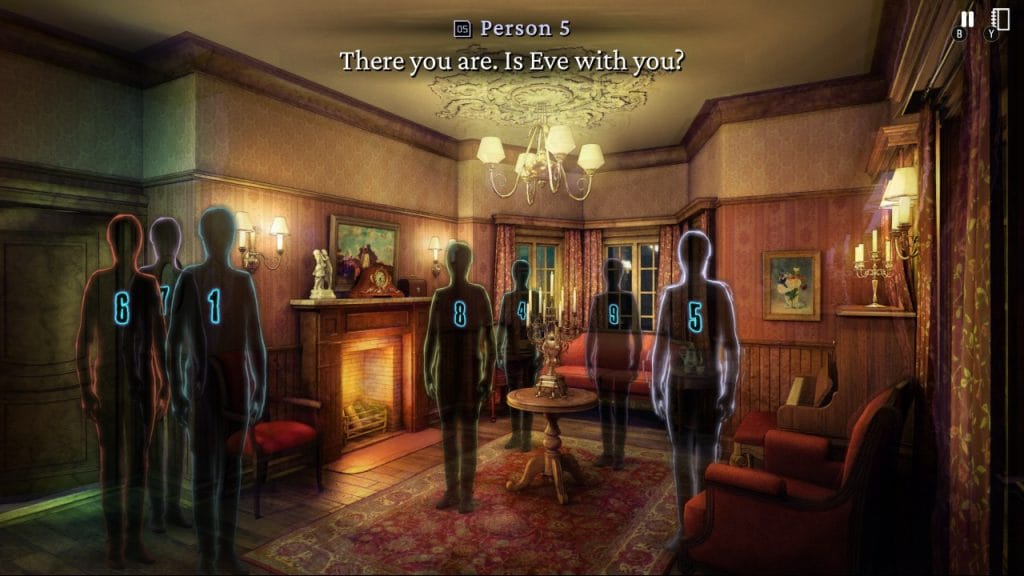 The Incident at Galley House review - photo of several nameless people conversing in the living room