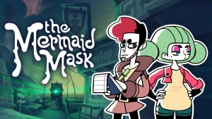 The key art for The Mermaid Mask by SFB Games showing two detectives, Grimoire and Sally.