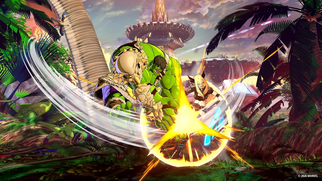 Marvel Tokon: Fighting Souls - A promotional screenshot showing Hulk in his Planet Hulk outfit fighting.