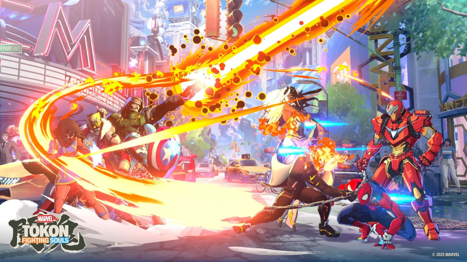 Marvel Tōkon: Fighting Souls Has the Juice Marvel Tokon: Fighting Souls - A promotional image shows two teams of super heroes and villains gearing up to fight each other.