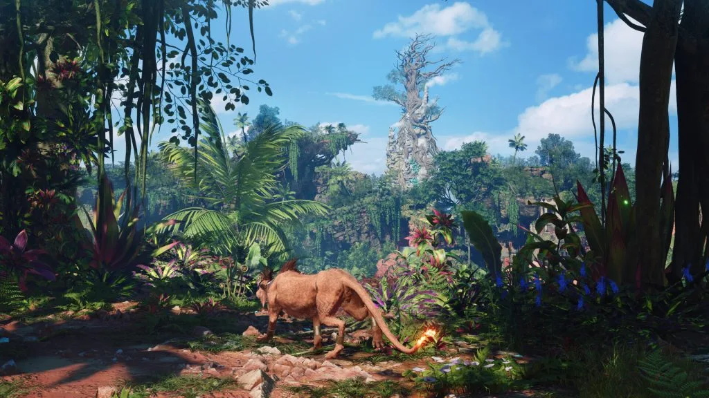 Final Fantasy VII Revelation - screenshot of Red XIII overlooking a vista in Gongaga Jungles