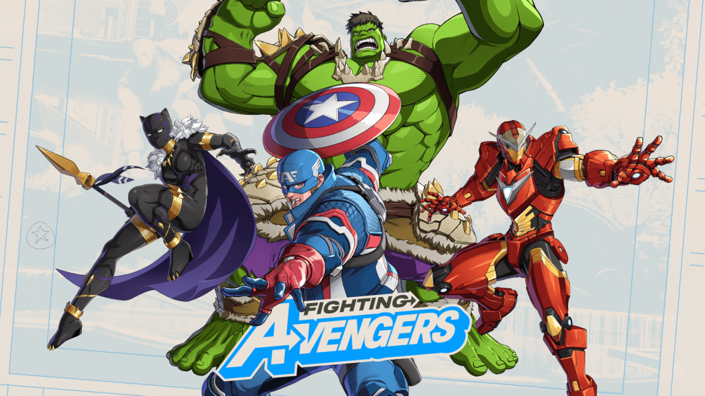 The Fighting Avengers in Marvel Tōkon: Fighting Souls - Captain America, Iron Man, Black Panther, and the Hulk