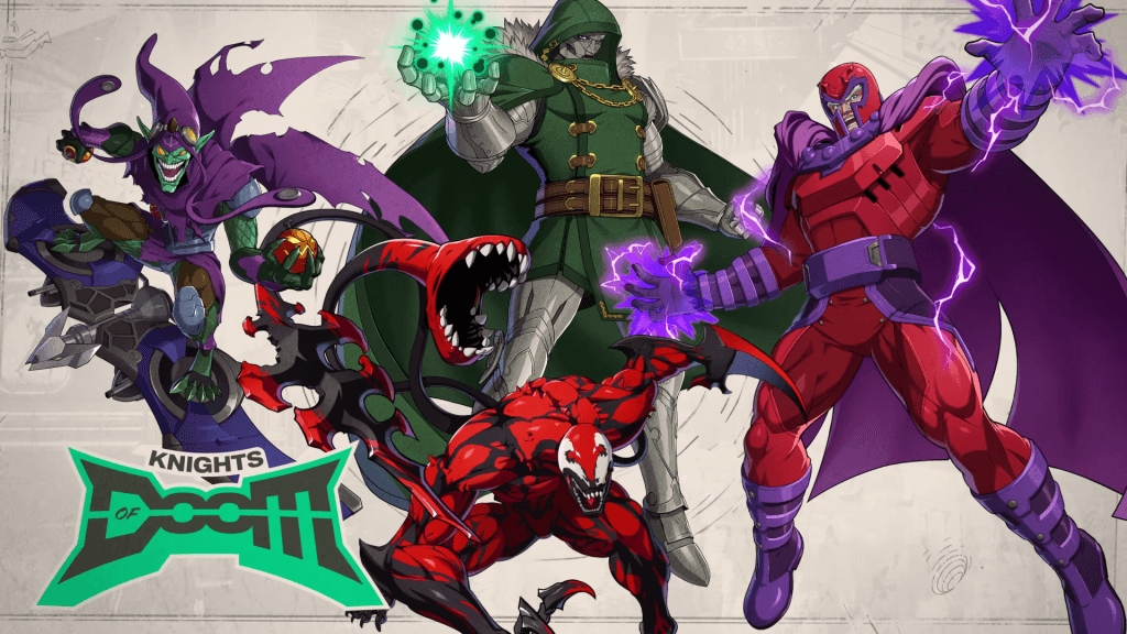Knights of Doom in Marvel Tōkon: Fighting Souls - Magneto, Carnage, the Green Goblin, and Doctor Doom