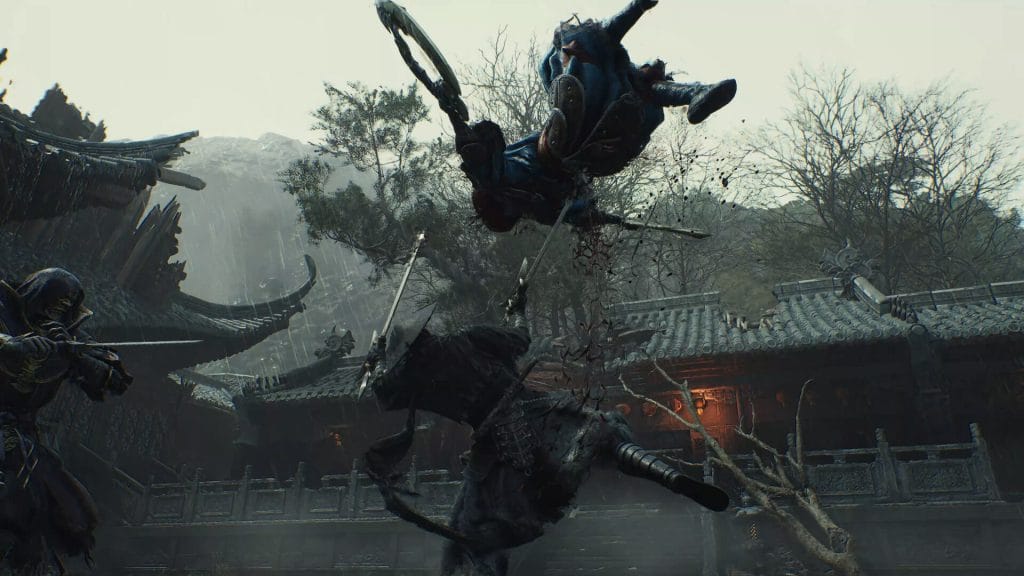 Phantom Blade Zero - a screenshot showing Soul engaged in combat with several masked ninja