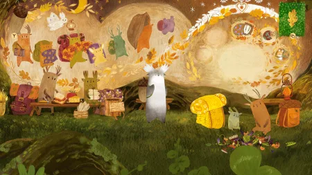 Tukoni: Forest Keepers Review: A Picture-Perfect Cozy Game Tukoni: Forest Keepers Review - A screenshot of art showing forest creatures in a cozy game exploring a forest setting.
