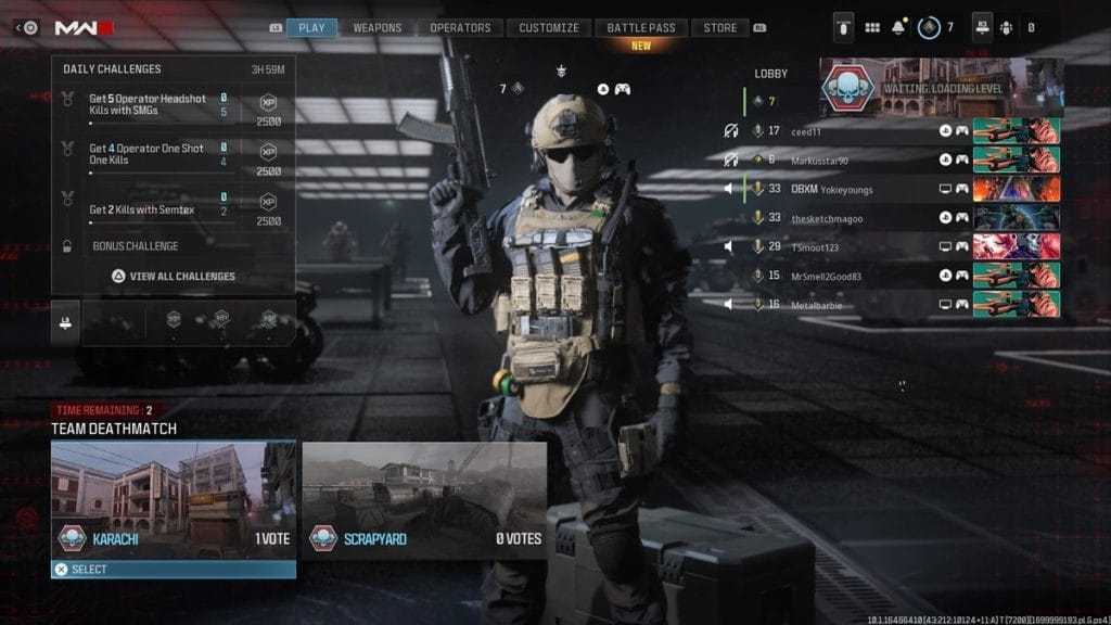 Call of Duty: Modern Warfare III - multiplayer matchmaking lobby