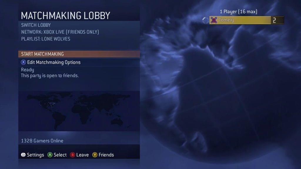 Halo 3 - online multiplayer matchmaking lobby