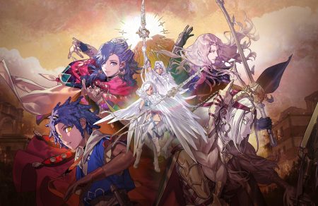 Fire Emblem: Fortune's Weave Key art with no text in a review.
