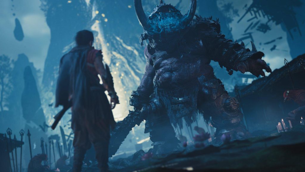 Onimusha: Way of the Sword - All Bosses Ranked List - A screenshot of Daidara, a large demon with a club.  Tips for fighting Daidara.