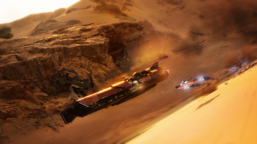 Star Wars: Galactic Racer review - screenshot of a procession of racers in the heat of the action