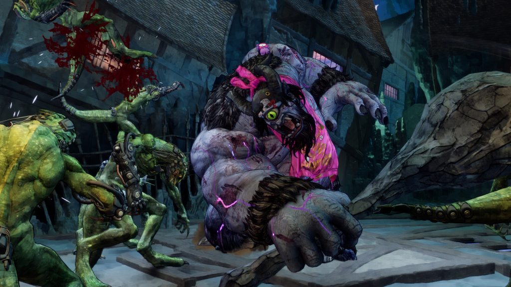 Stupid Never Dies review - screenshot of Devy possessing an oni demon while clobbering some enemies