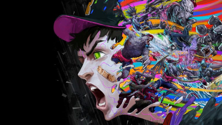 Stupid Never Dies Review: A Fun Road Trip With Too Many Stops Stupid Never Dies Review - Promotional art showing protagonist Davy looking to the left while yelling, with various monsters filling in the screen to his right