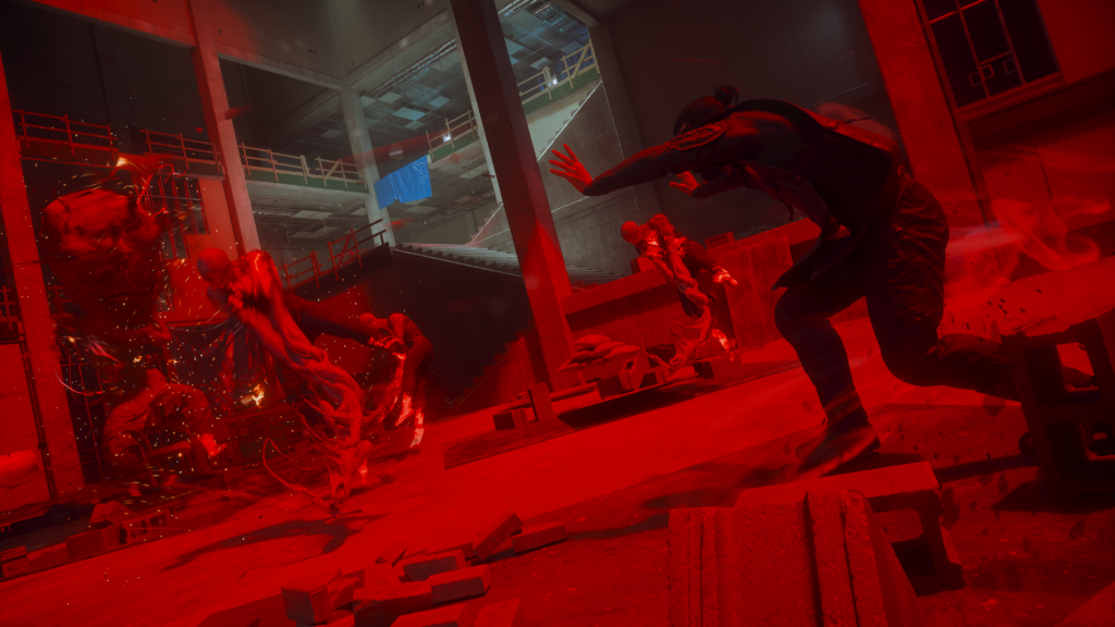 Control Resonant: A promotional screenshot of Dylan Faden using magic powers to fight enemies. 