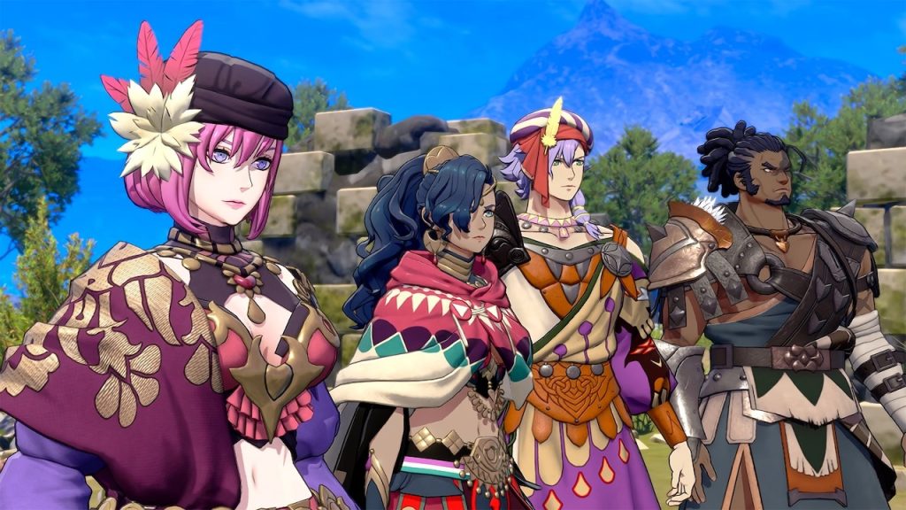 Fire Emblem: Fortune's Weave Review - Screenshot of Leda and other characters.
